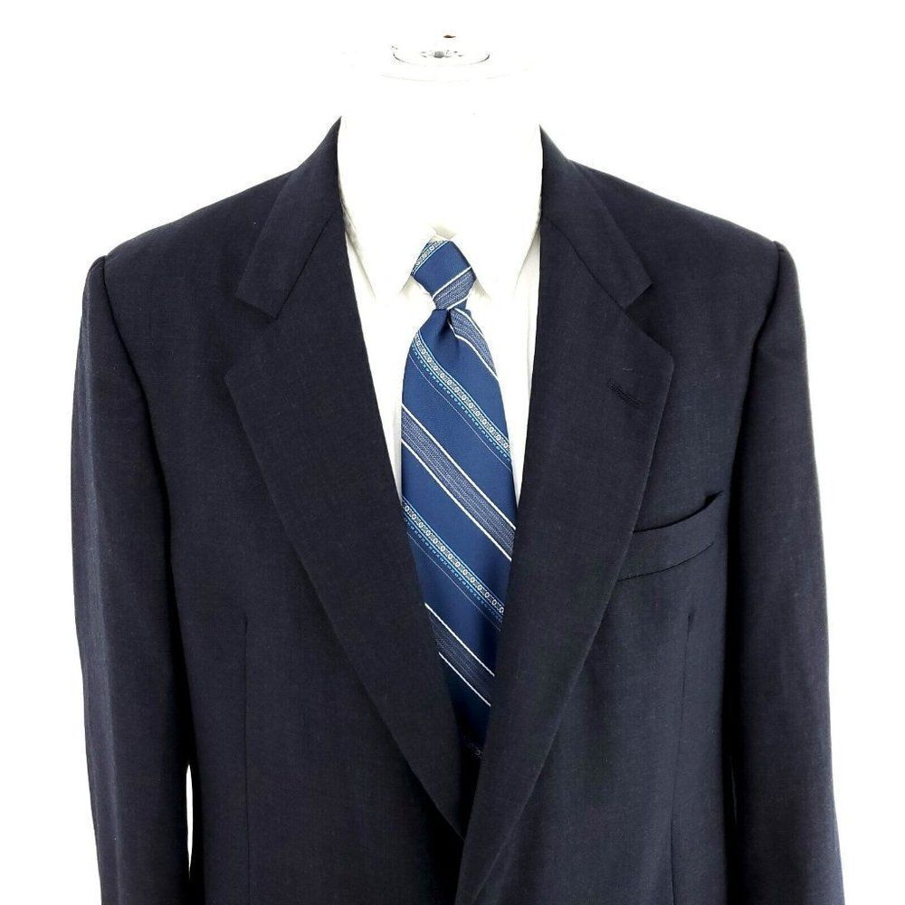 Hart Schaffner Marx Wool 2 Button‎ Blazer 40L Blue